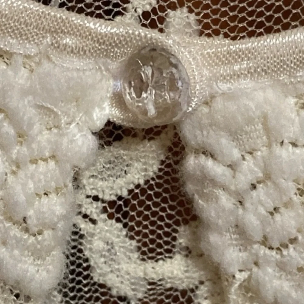 Connected Apparel XL Warm‎ Ivory Floral Lace Scalloped Shrug Fairycore Boho